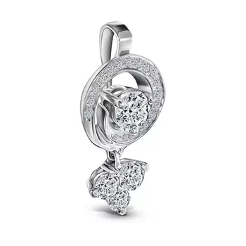 Подвеска с 22 бриллиантами белое золото 585