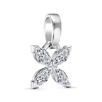 Подвеска с 4 бриллиантами белое золото 585