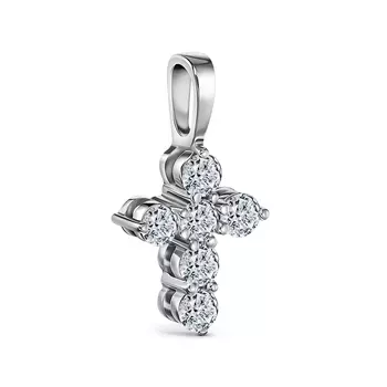 Подвеска с 6 бриллиантами белое золото 585