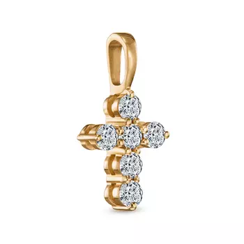 Подвеска с 6 бриллиантами желтое золото 585