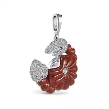 Подвеска с 75 бриллиантами белое золото 585