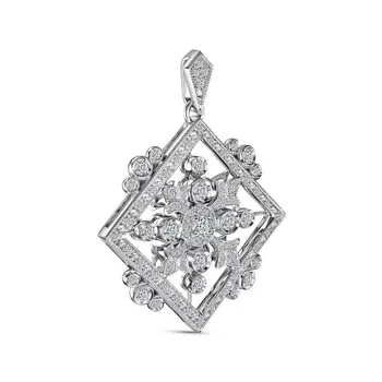 Подвеска с 89 бриллиантами белое золото 585