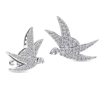 Пусеты с 114 бриллиантами белое золото 585