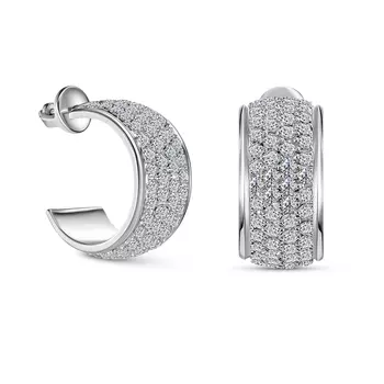 Пусеты с 160 бриллиантами белое золото 585