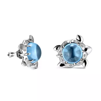 Пусеты с 18 бриллиантами белое золото 585