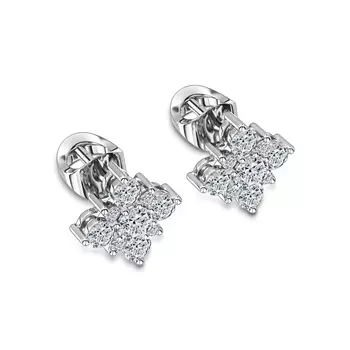 Пусеты с 18 бриллиантами белое золото 585