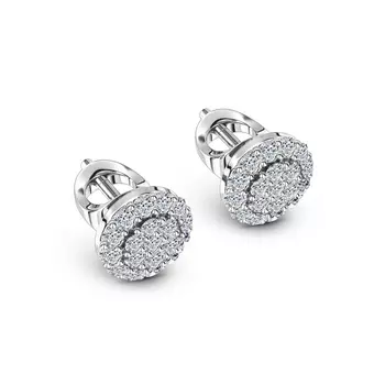 Пусеты с 38 бриллиантами белое золото 585