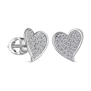 Пусеты с 52 бриллиантами белое золото 585