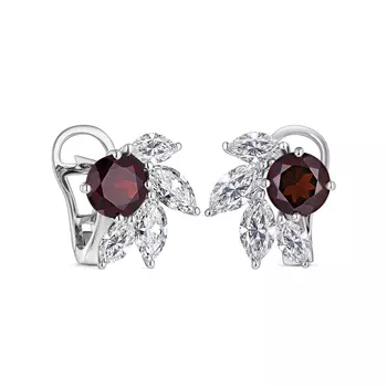 Серьги с 10 бриллиантами белое золото 750