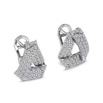 Серьги с 118 бриллиантами белое золото 585