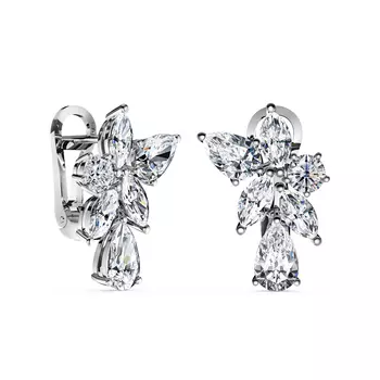 Серьги с 12 бриллиантами белое золото 750