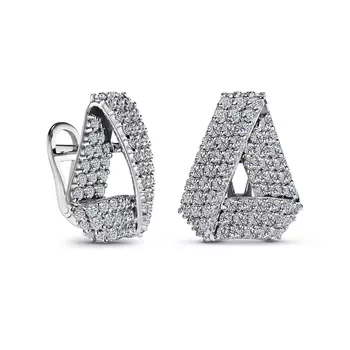 Серьги с 132 бриллиантами белое золото 585