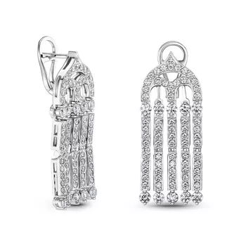 Серьги с 150 бриллиантами белое золото 585