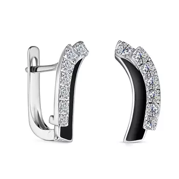 Серьги с 15 бриллиантами белое золото 585