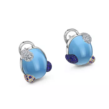 Серьги с 166 бриллиантами белое золото 585