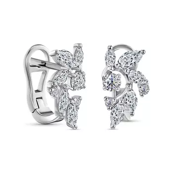 Серьги с 16 бриллиантами белое золото 585