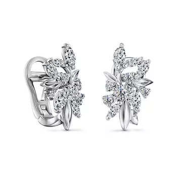 Серьги с 20 бриллиантами белое золото 585