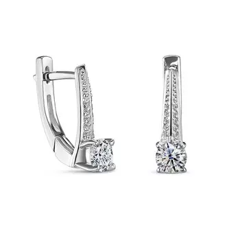 Серьги с 22 бриллиантами платина платина 950