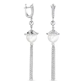 Серьги с 26 бриллиантами белое золото 585