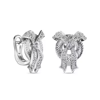 Серьги с 26 бриллиантами белое золото 585