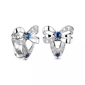 Серьги с 28 бриллиантами белое золото 585