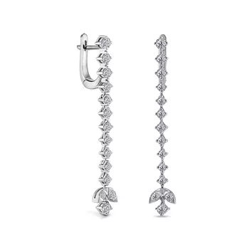 Серьги с 28 бриллиантами белое золото 585