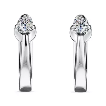 Серьги с 2 бриллиантами белое золото 585