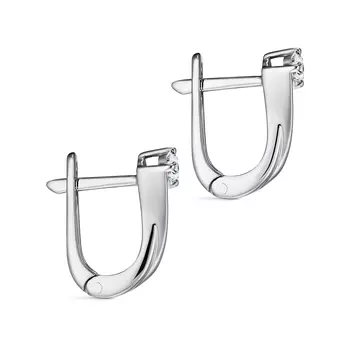 Серьги с 2 бриллиантами белое золото 585