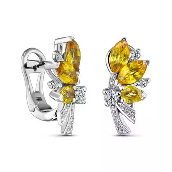 Серьги с 30 бриллиантами белое золото 585