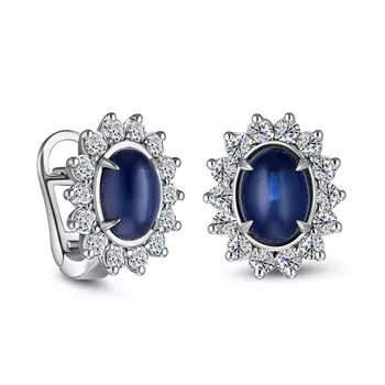 Серьги с 30 бриллиантами белое золото 750