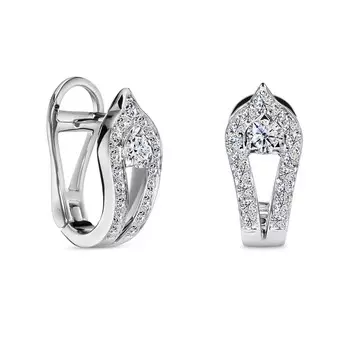 Серьги с 36 бриллиантами белое золото 585