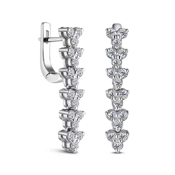 Серьги с 36 бриллиантами белое золото 585