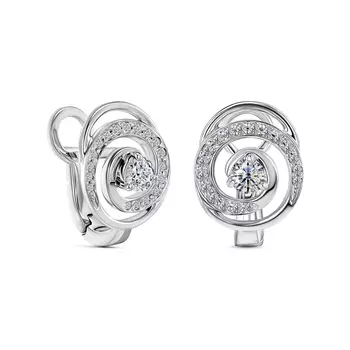 Серьги с 38 бриллиантами белое золото 585