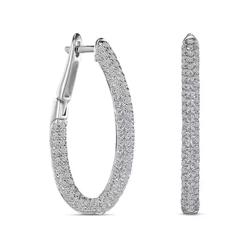 Серьги с 398 бриллиантами белое золото 585