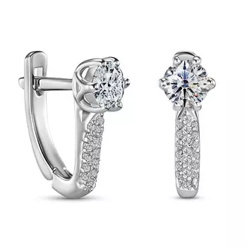 Серьги с 40 бриллиантами платина платина 950