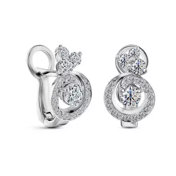 Серьги с 42 бриллиантами белое золото 585