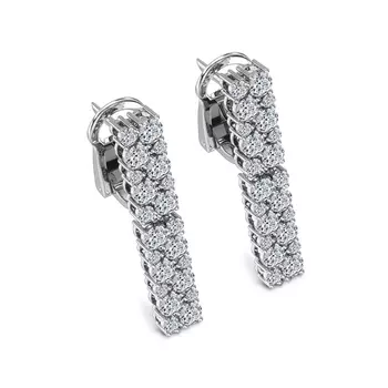 Серьги с 44 бриллиантами белое золото 585