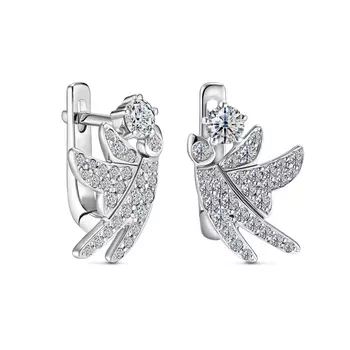 Серьги с 60 бриллиантами белое золото 585