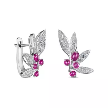 Серьги с 64 бриллиантами белое золото 585