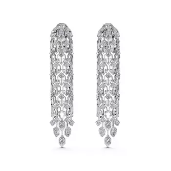 Серьги с 66 бриллиантами белое золото 585