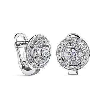 Серьги с 68 бриллиантами белое золото 585