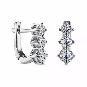 Серьги с 6 бриллиантами белое золото 585