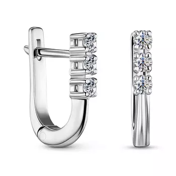 Серьги с 6 бриллиантами белое золото 585