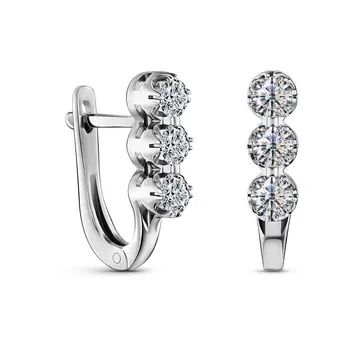 Серьги с 6 бриллиантами белое золото 585