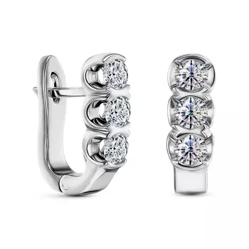 Серьги с 6 бриллиантами белое золото 585