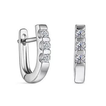 Серьги с 6 бриллиантами белое золото 585