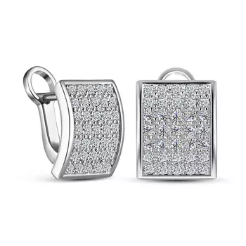 Серьги с 70 бриллиантами белое золото 585