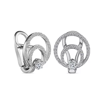 Серьги с 70 бриллиантами белое золото 585