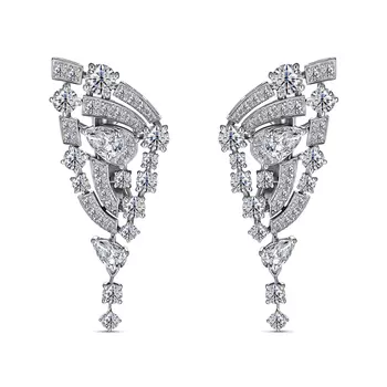 Серьги с 76 бриллиантами белое золото 585