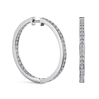 Серьги с 82 бриллиантами белое золото 585